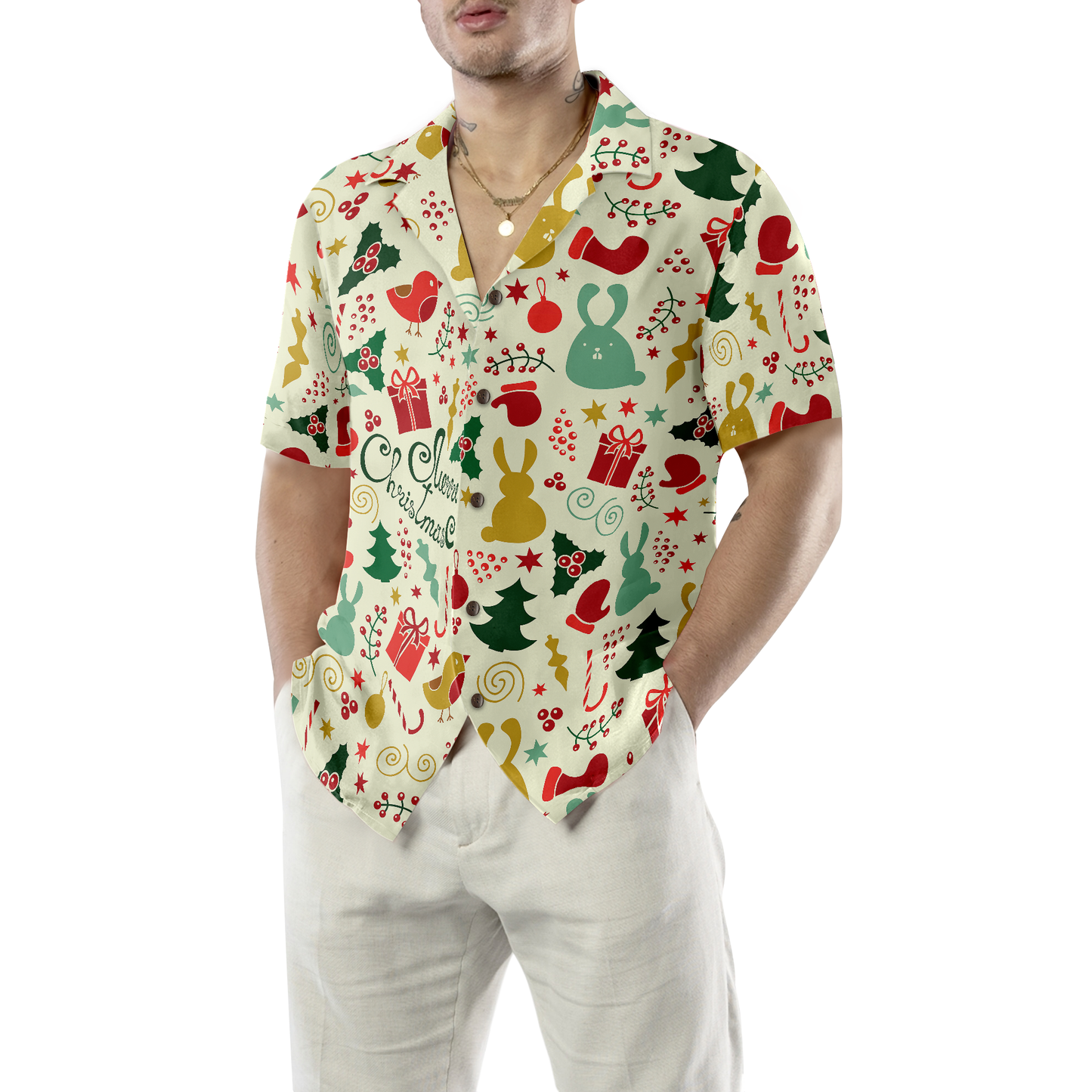 WW | Frohe Weihnachten Muster 4 Hawaii-Hemd