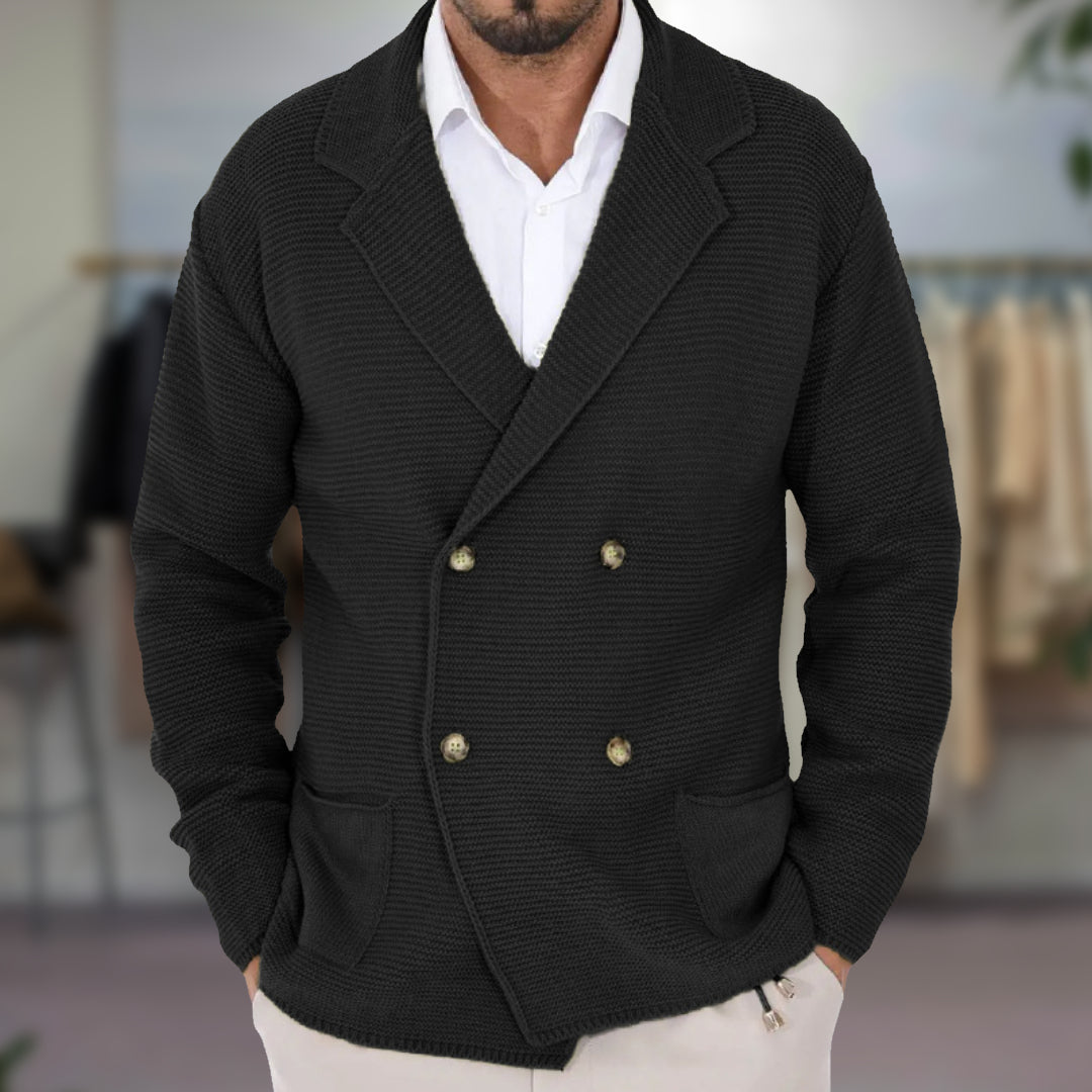 WW | Herren Doppelreihiger Blazer - Im Strickstil