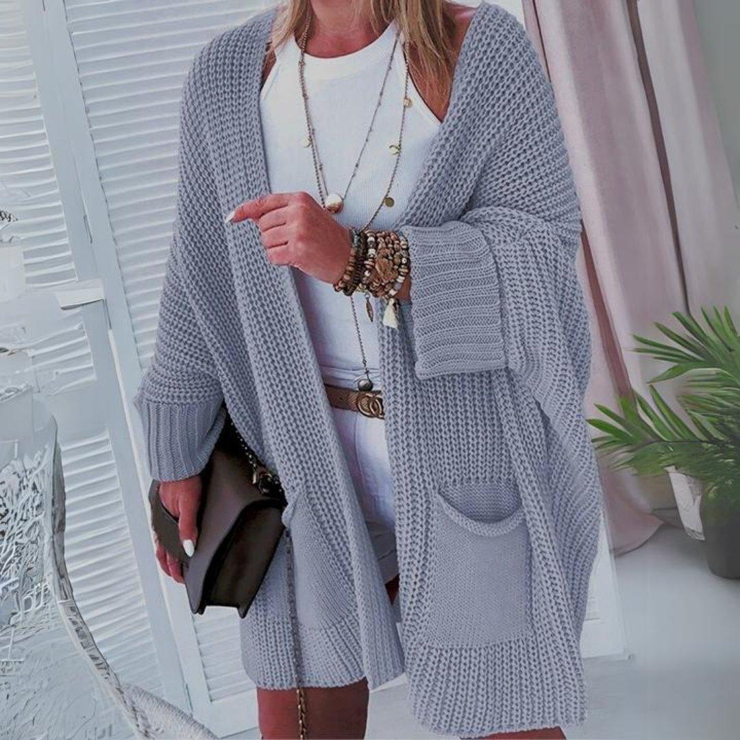 WW | Oversize-Strickjacke mit vorderen Taschen