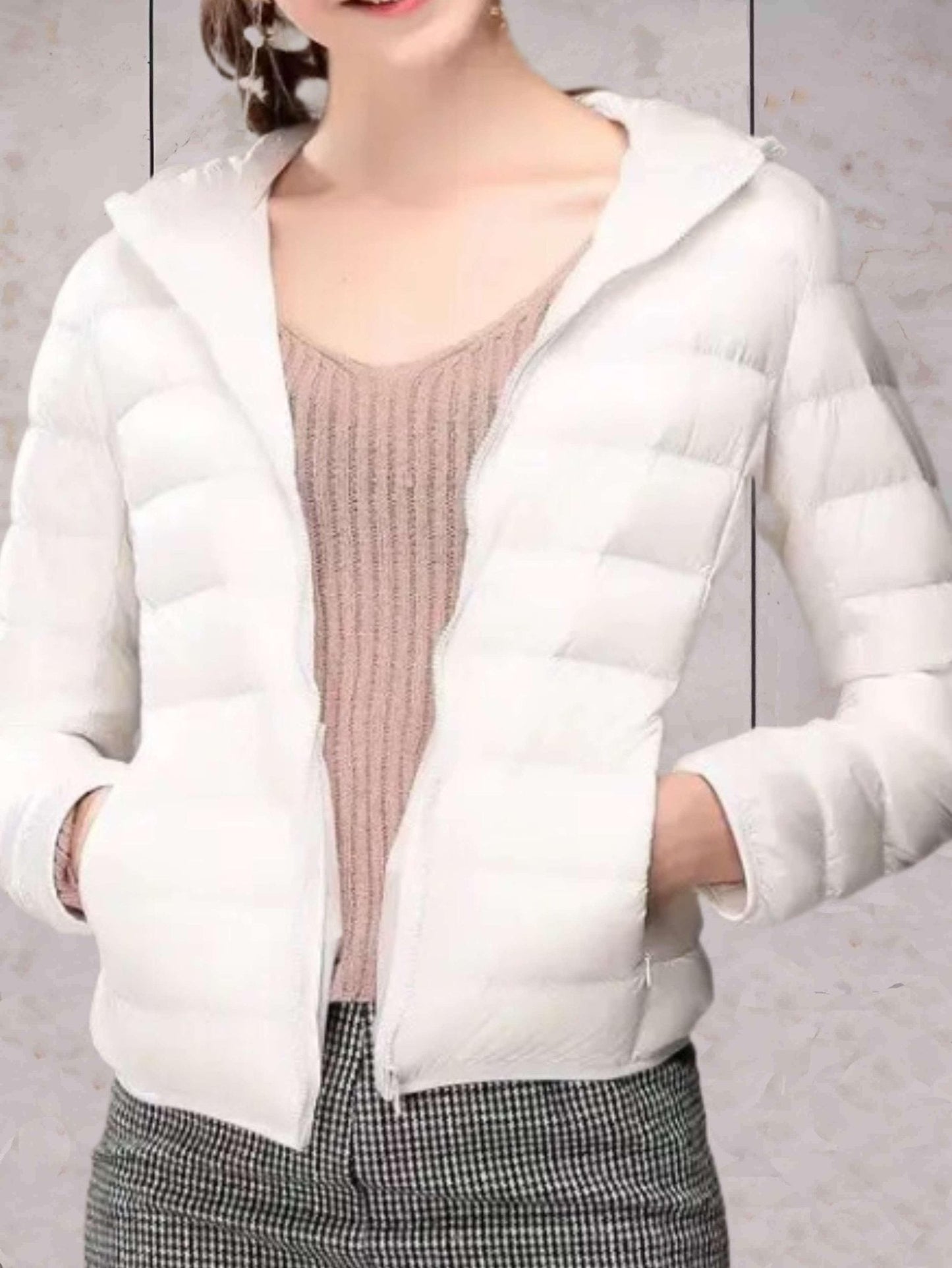 WW | Kapuzen-Pufferjacke - Packbares Design - Winterwärme - Lässige Alltagskleidung