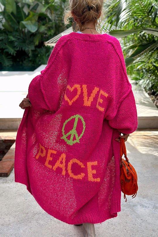 WW | Bequeme Oversized-Weste mit "Love & Peace"-Druck