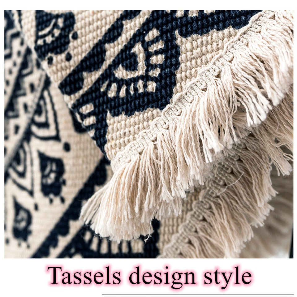 WW | Boho Stil Quasten Strandteppich