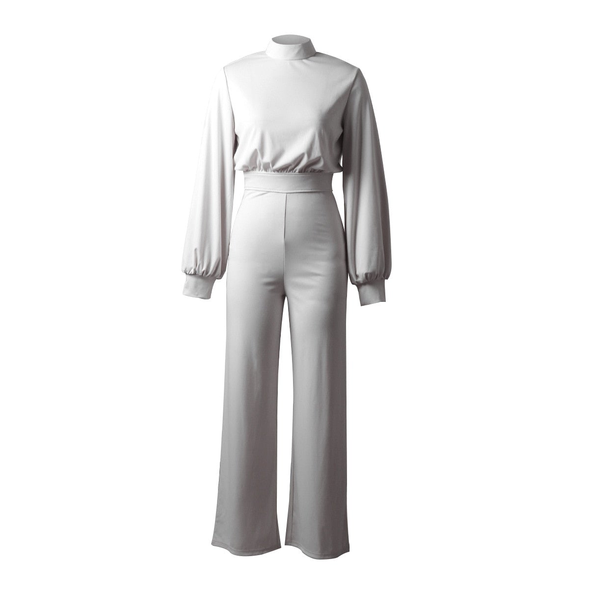 Monochrome Stand-Collar Jumpsuits