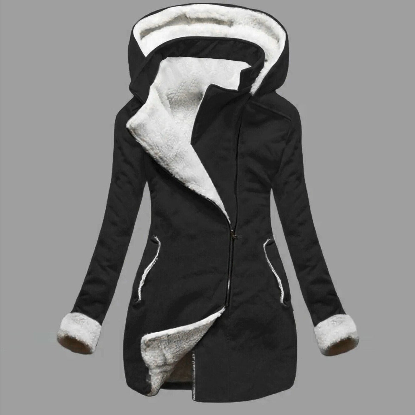 WW | Damen-Hoodie mit Kapuze und Reißverschlusstasche