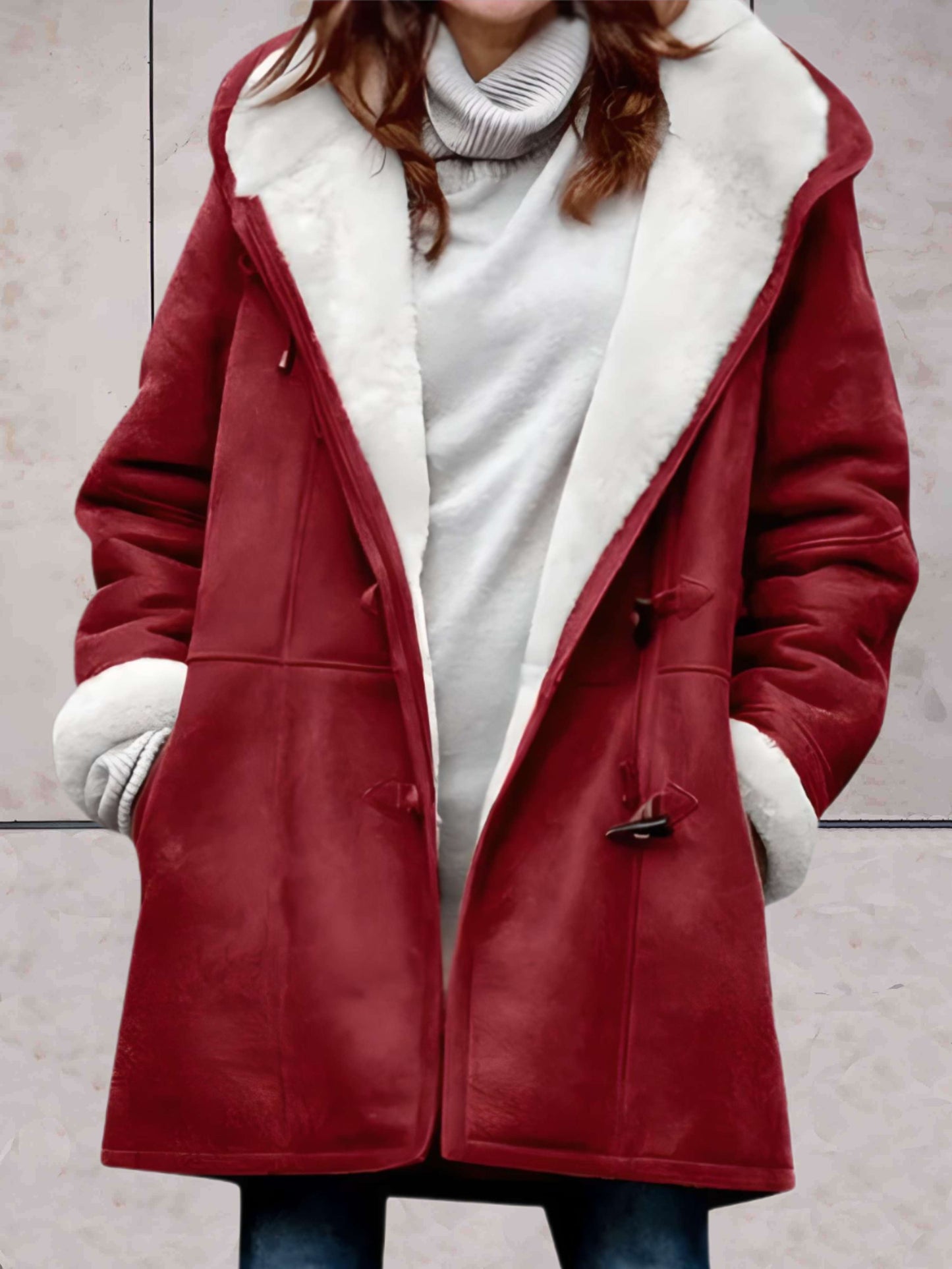 WW | Luxuriöser Wintermantel aus Wildlederimitat mit Fleece-Futter
