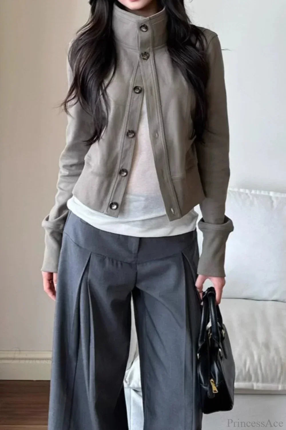 WW | Cropped Turtleneck Casual Jacket