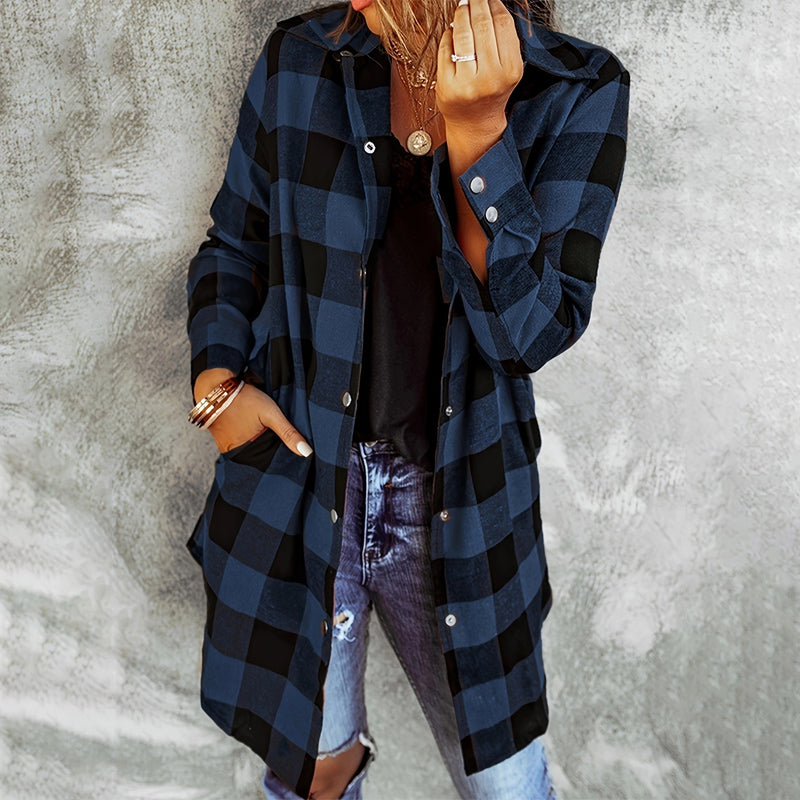 WW | Damen Karierte Jacke - Langarm