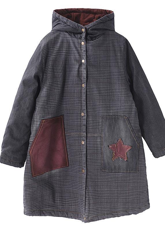WW | blaue Winteroberbekleidung oversized Schneejacken Patchwork Applikationen Taschen Oberbekleidung