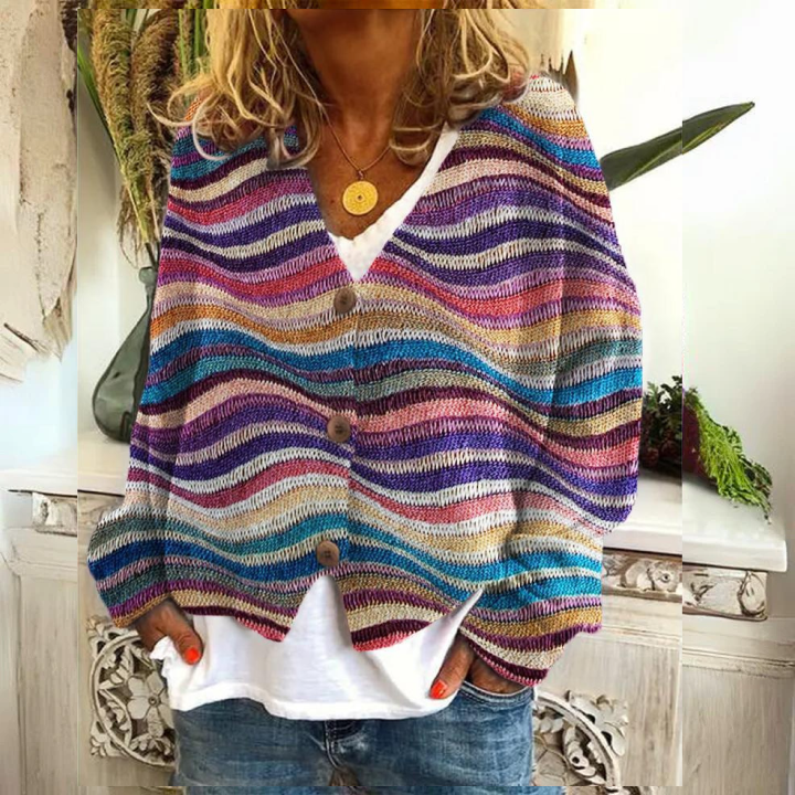 WW | Women's Cardigan with Flower Buttons