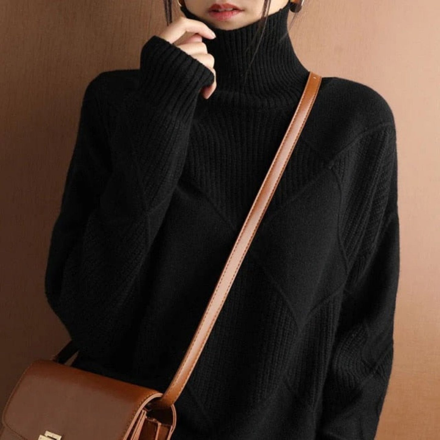 WW | Damen Baumwollrollkragenpullover, Klassisch & Warm