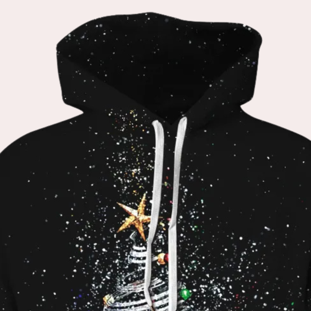 WW | Weihnachtlicher Kapuzenpullover Für Herren Mit Muster