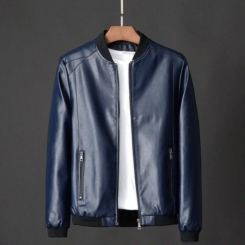 WW | Men's Vintage Vegan Leather Jacket without Hood - Perfect for All Seasons