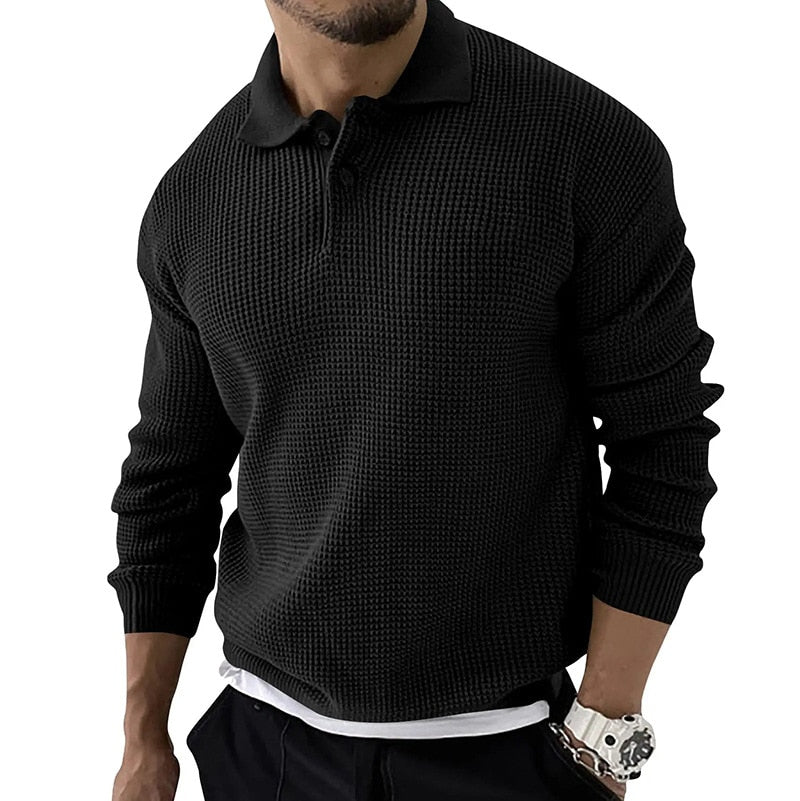 WW | Stylish Men's Long-Sleeved Polo Shirt