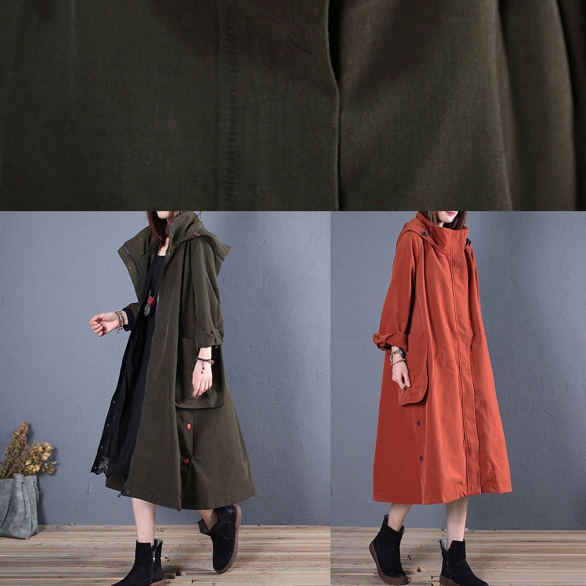 WW | casual winter coat red hooded coats women's