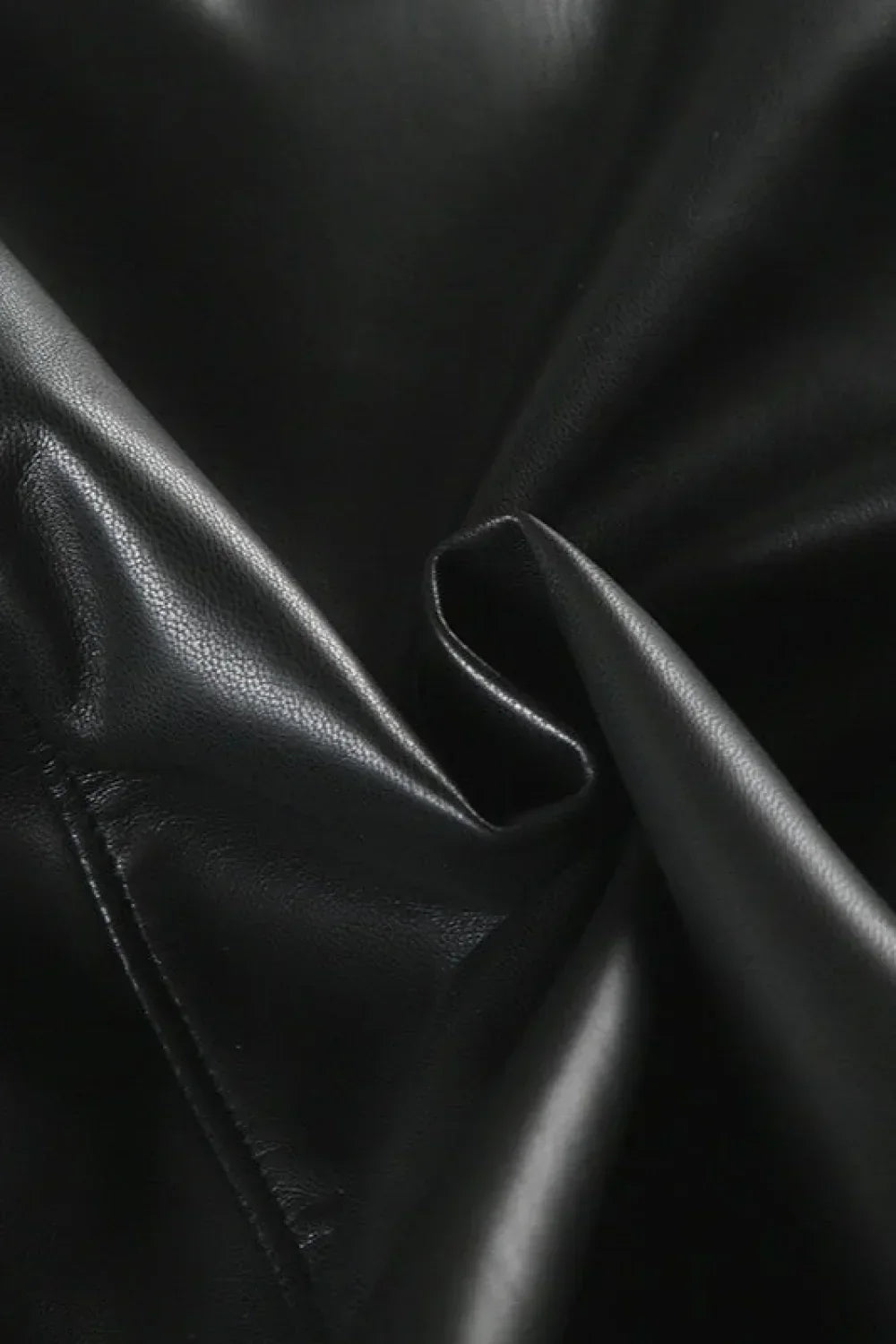 WW | Y2K Fur Collar Leather Waist - Gathered Jacket