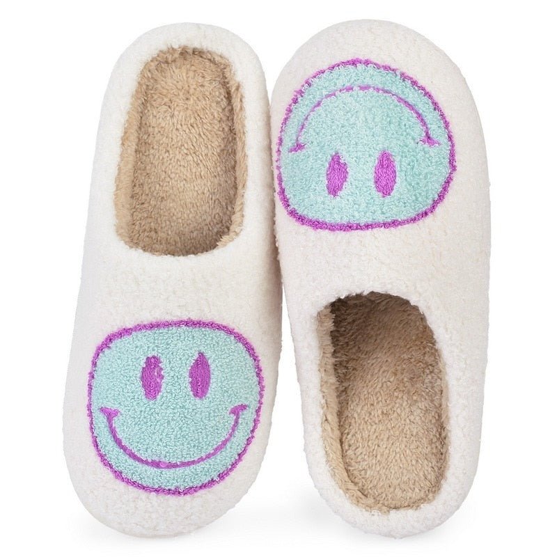 WW | Großes Smiley Muster Pelzpantoffel