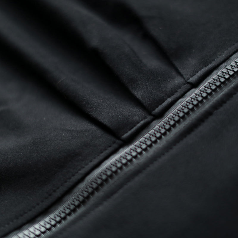 WW | schwarze Mäntel Plus-Size-Bekleidung mit Reißverschluss Wintermantel Eleganter Reverskragen Maxikleid