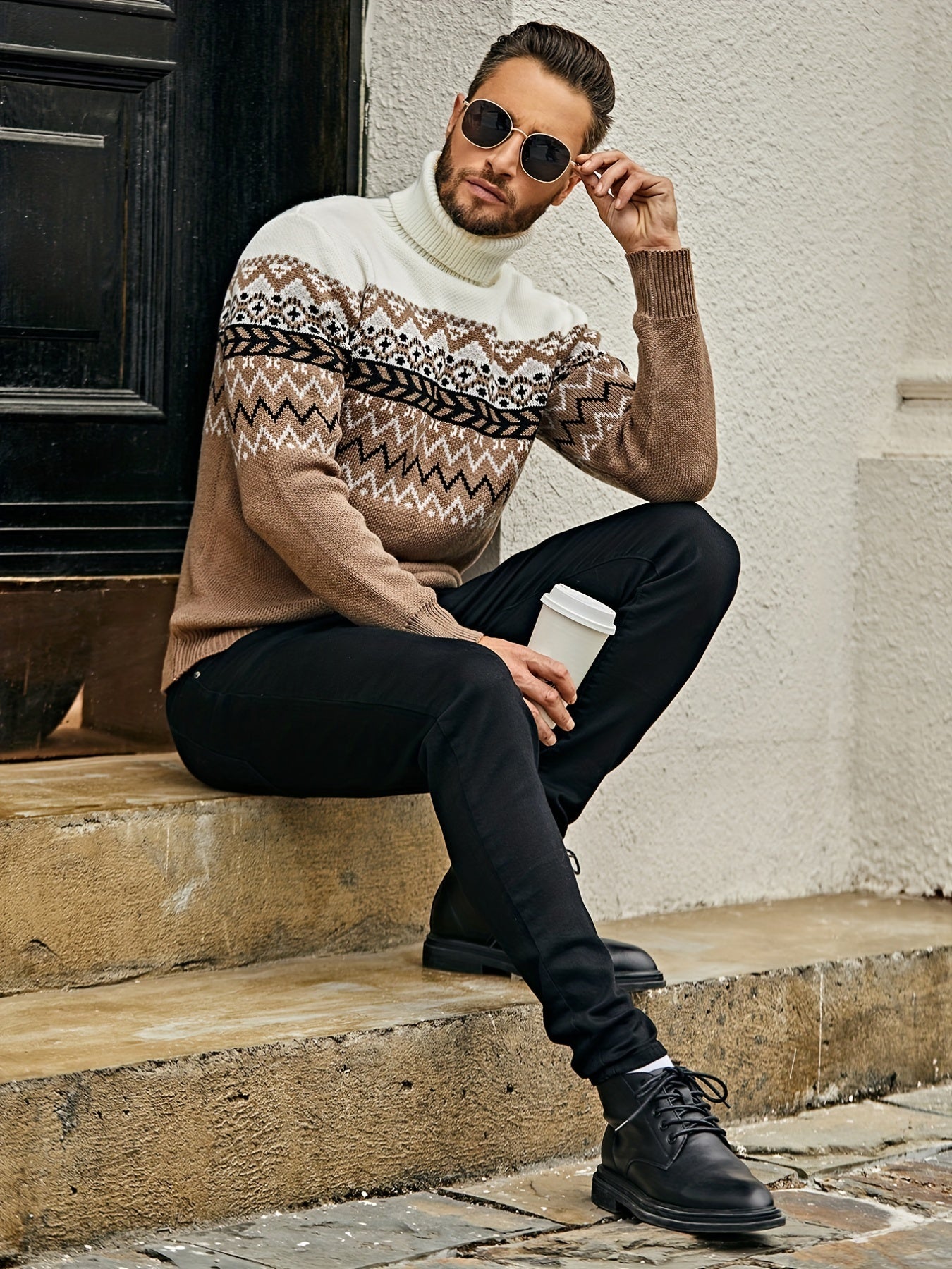 WW | Men's Slim Fit Casual Turtleneck Sweater
