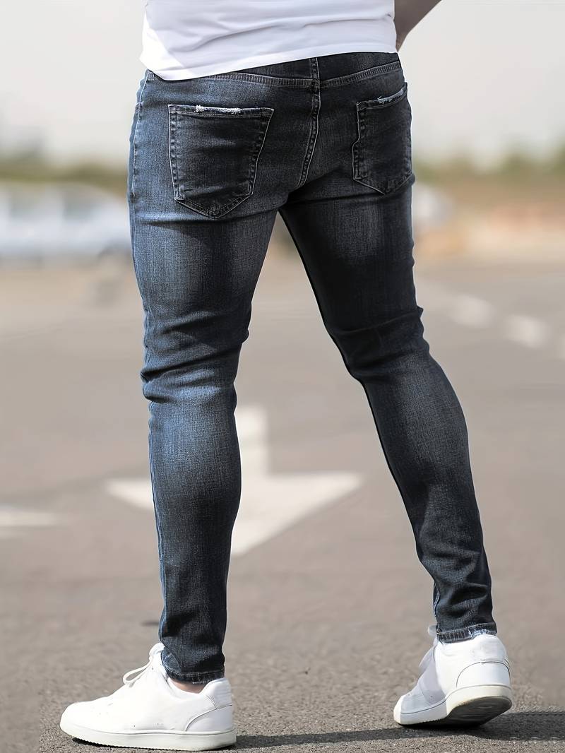 WW | Skinny Fit Jeans with Rips - Stretch Denim Pants for Everyday & Streetwear Style