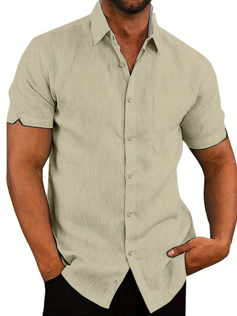 WW | Men's Classic Casual Button-Down Short Sleeve Shirt