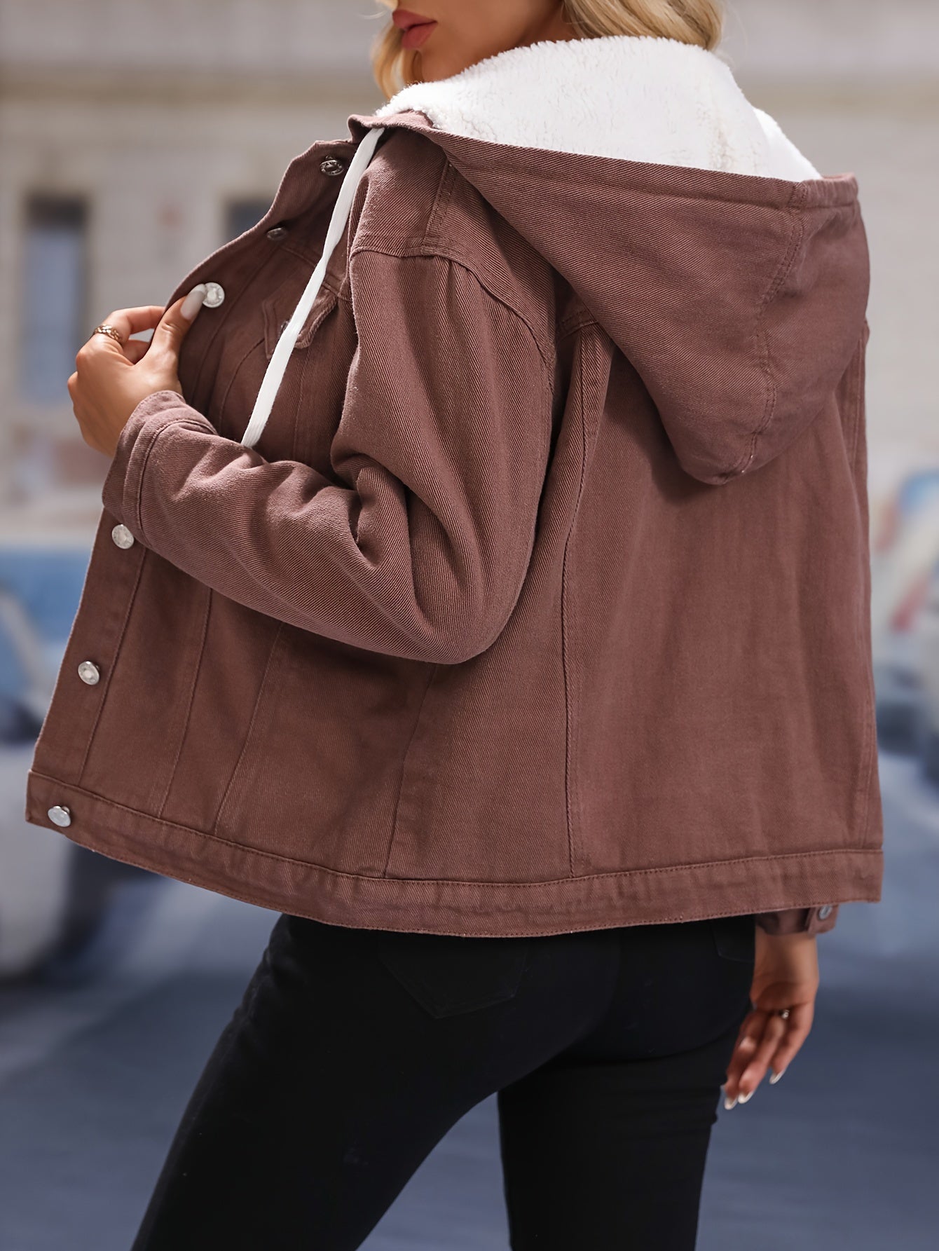 WW | Elegant Brown Fleece Hoodie Jacket