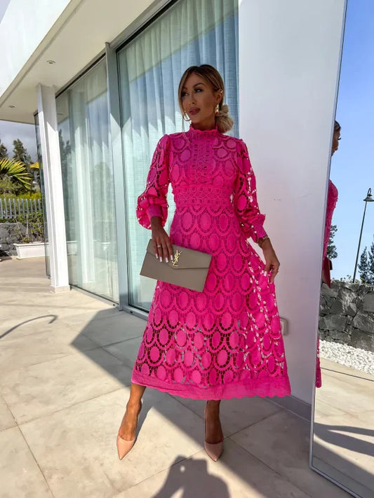 Icelynn™ | Timeless Lace Midi Dress