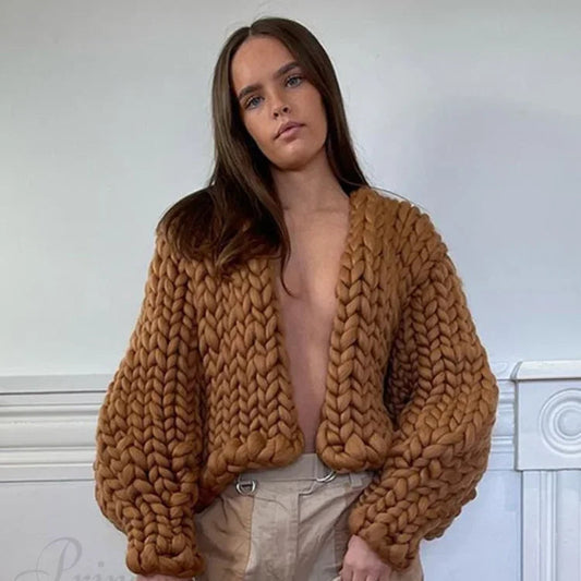 WW | Cozy knitted cardigan in a solid color, casual