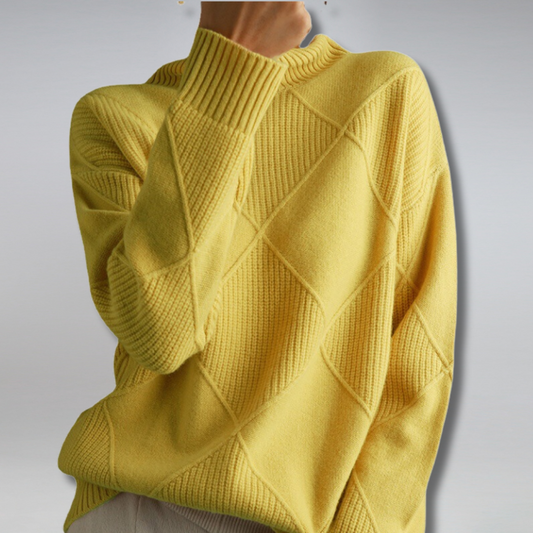 WW | Cozy geometric knit turtleneck sweater for women