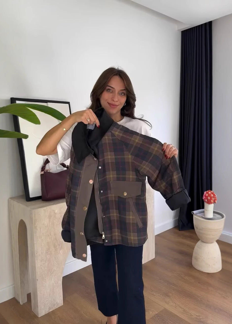 WW | Karierte Übergrößenjacke