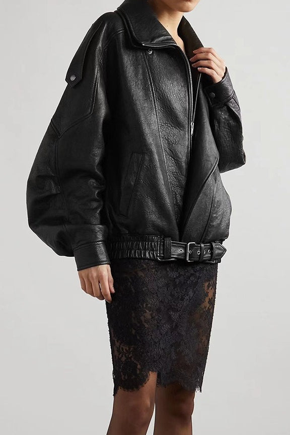 WW | Echtes Leder Motorradjacke