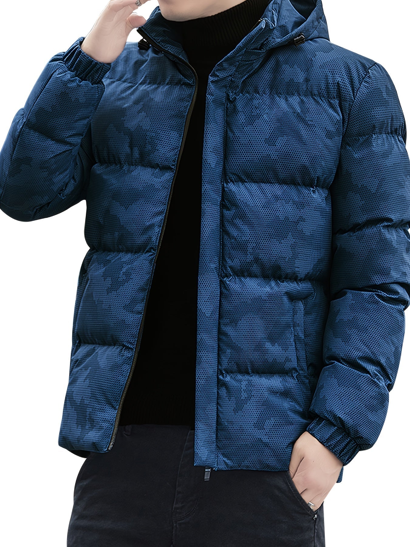 WW | Cotton Zipper Padded Winter Jacket With Detachable Hood For Men - Perfect for Outdoor Activities