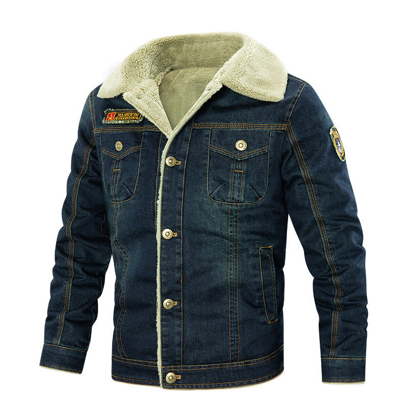 WW | Gefütterte Jeansjacke mit Stehkragen und Knopfverschluss