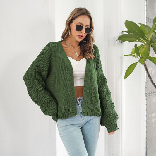 WW | Strickjacke mit Puffärmeln