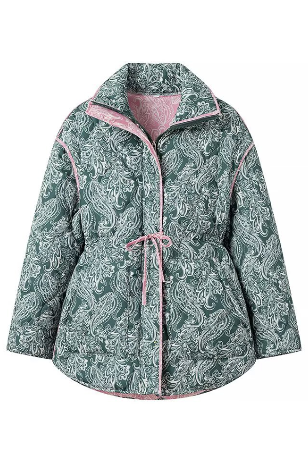 WW | und lässige lockere Baumwolle bedruckte Langarmjacke