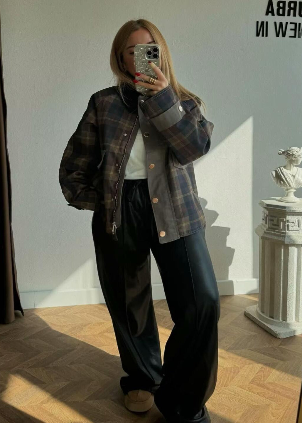 WW | Karierte Übergrößenjacke
