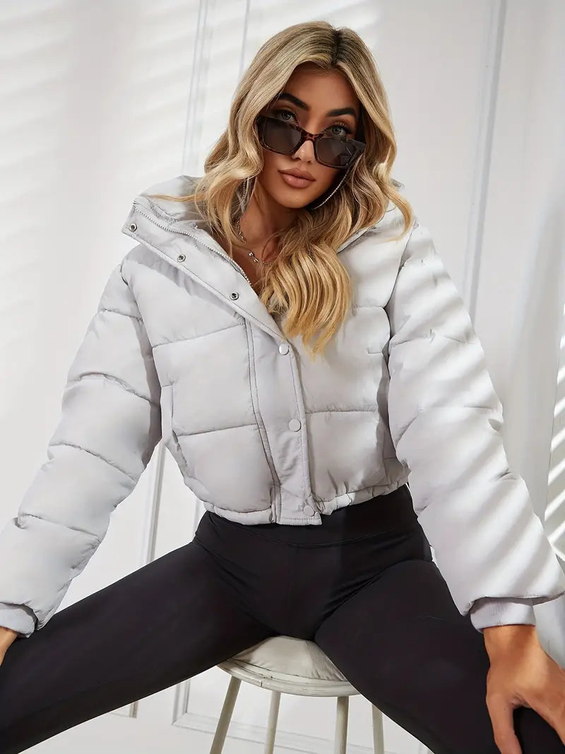 WW | Cropped Winter Puffer Jacket for Women
