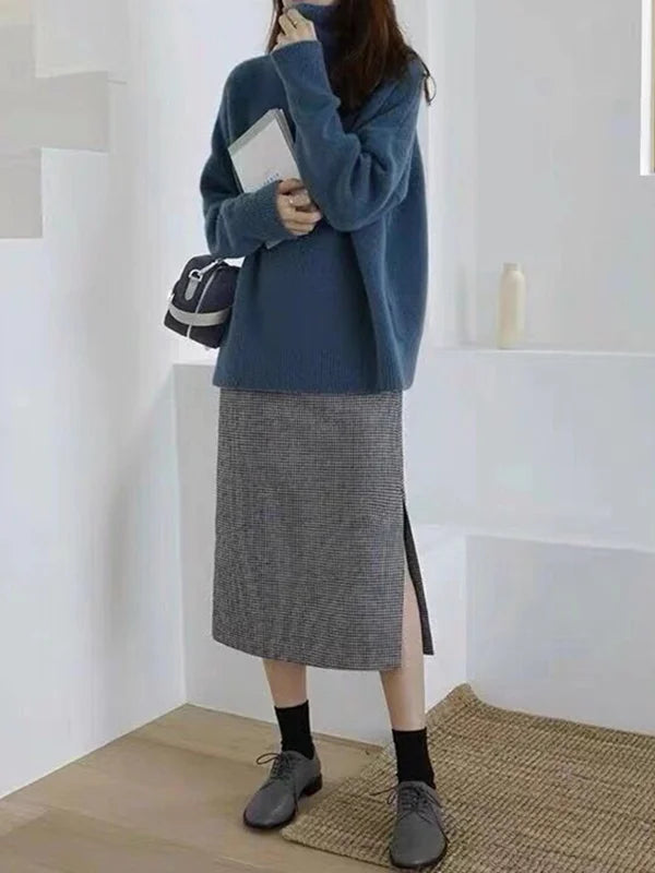 WW | Casual Knitted Cardigan Turtleneck for Women