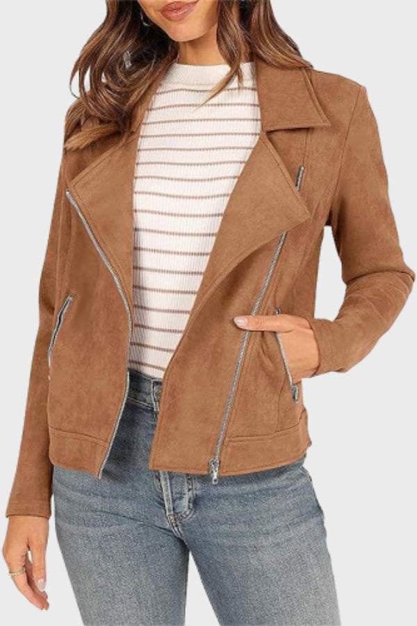 WW | Suede Cropped Biker Jacket