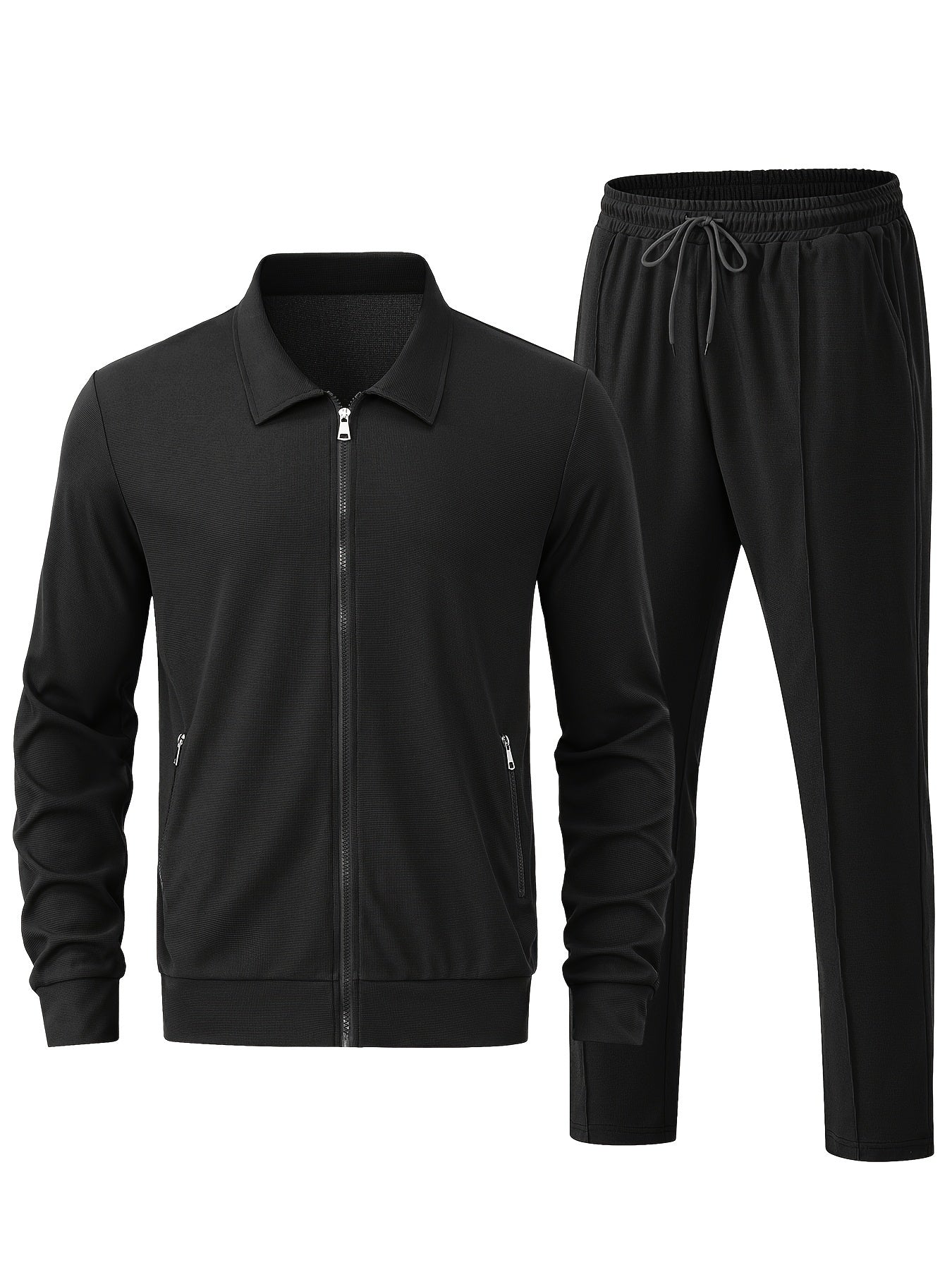 WW | Men's Casual Zip Tracksuit & Joggers - Perfect for Outdoor Activities