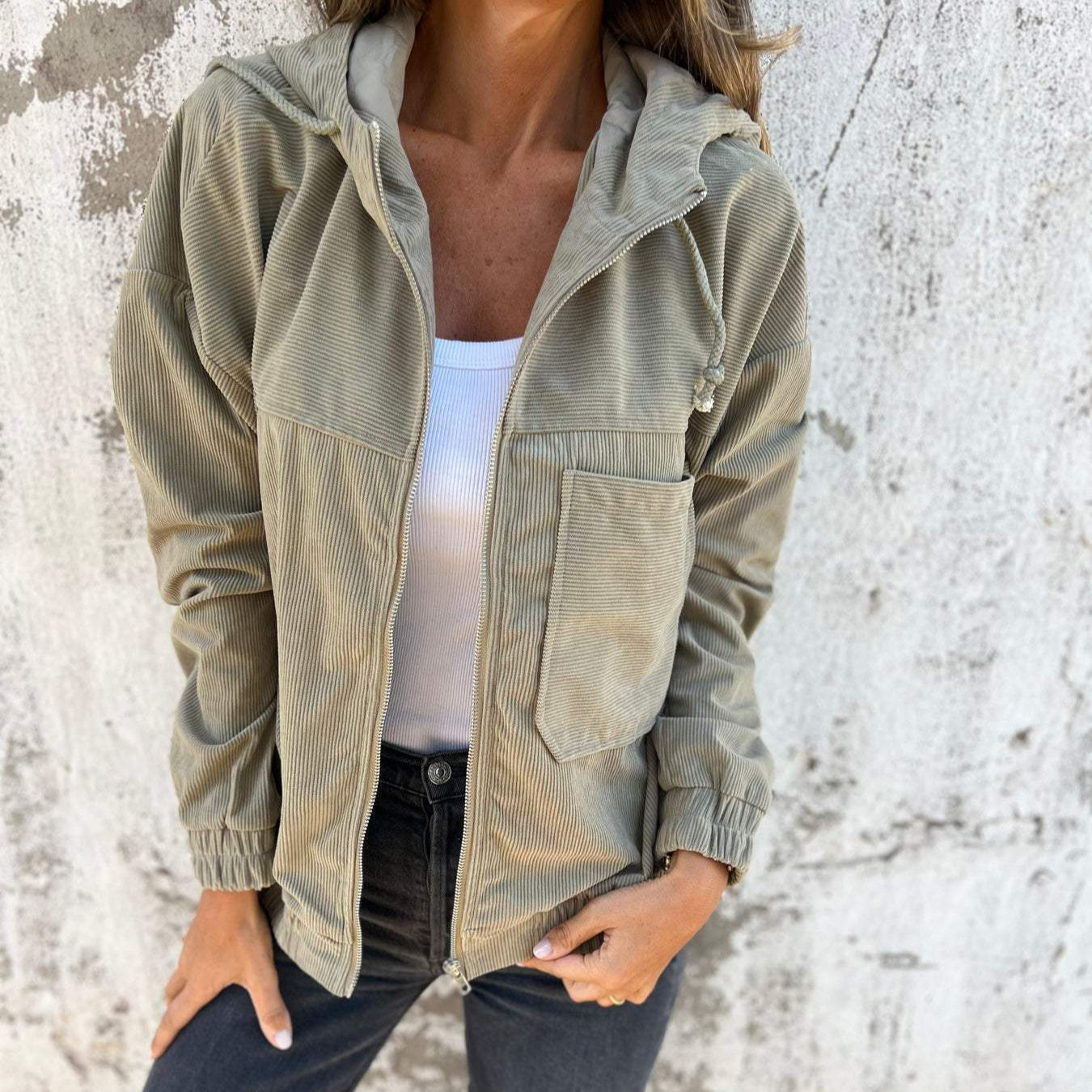 WW | Damen Stilvolles Baumwolljacke Zeitloser Stil