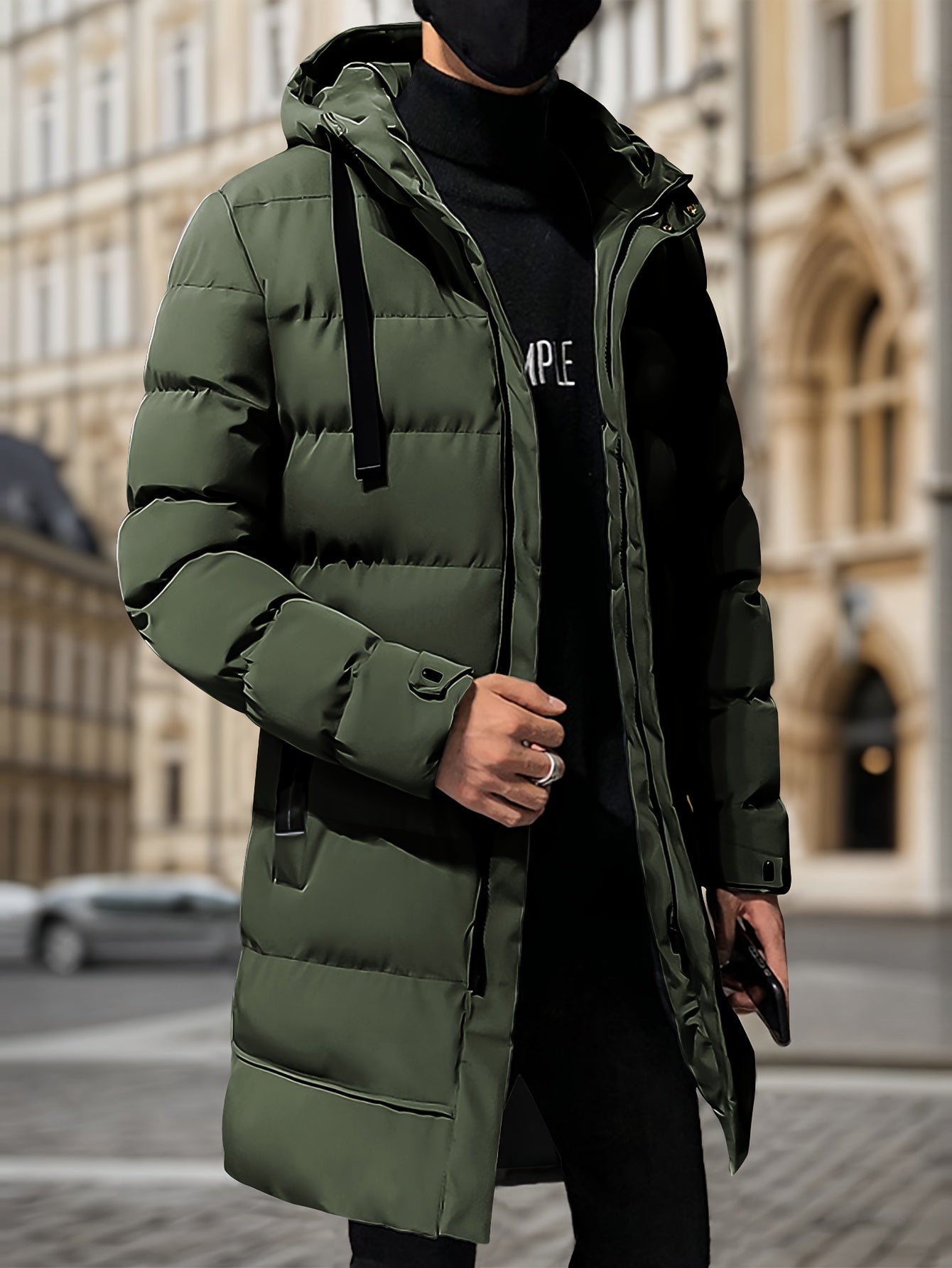WW | Windproof Mid-Length Zipper Hooded Winter Jacket - Ideal for Winter