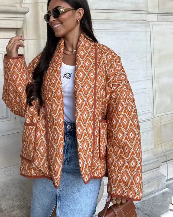 WW | Steppjacke - Leichter Boho-Stil - Lockere Passform - Vielseitige Schicht