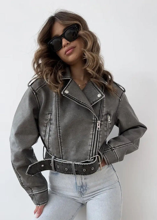WW | Kunstleder-Motorradjacke – Vintage Biker-Style