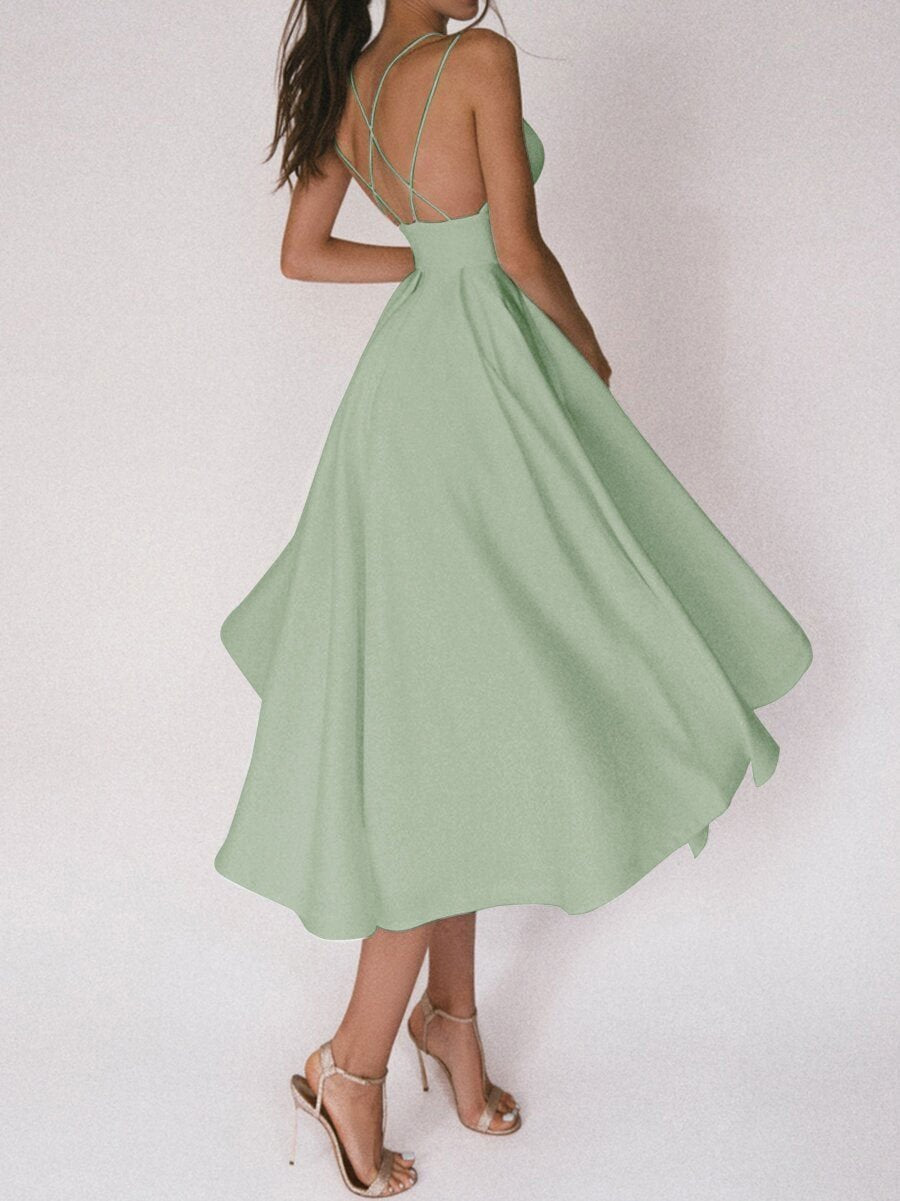 WW | Elegantes Midi-Kleid mit Trägern für Damen