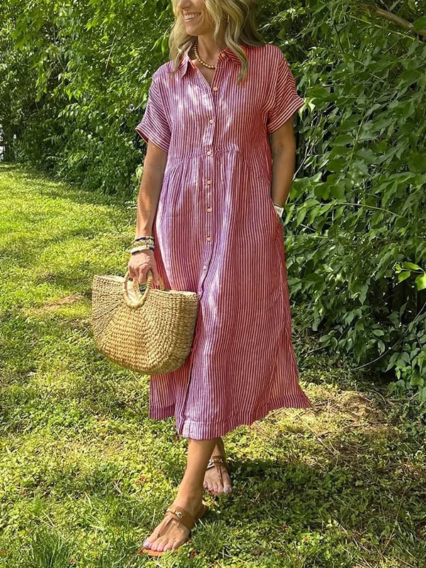 Udela™ | Elegant Striped Dress