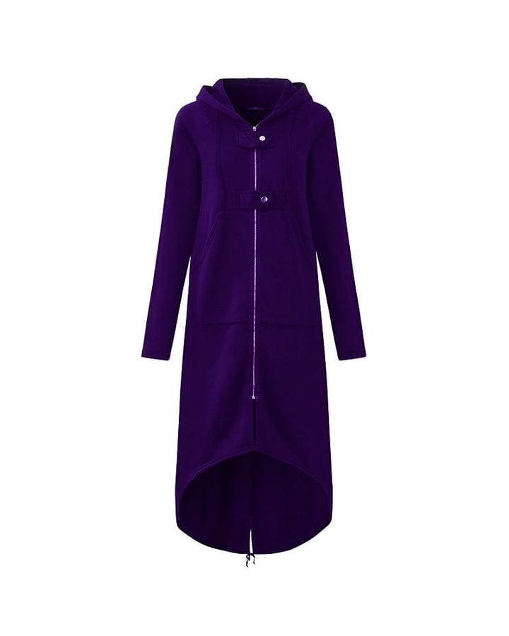 WW | Lange Jacke mit Reißverschluss und Knöpfen für Damen