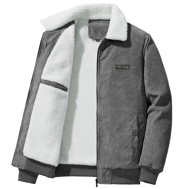 WW | Winterjacke aus Rippstrick mit Fleece-Futter und Stehkragen für Herren