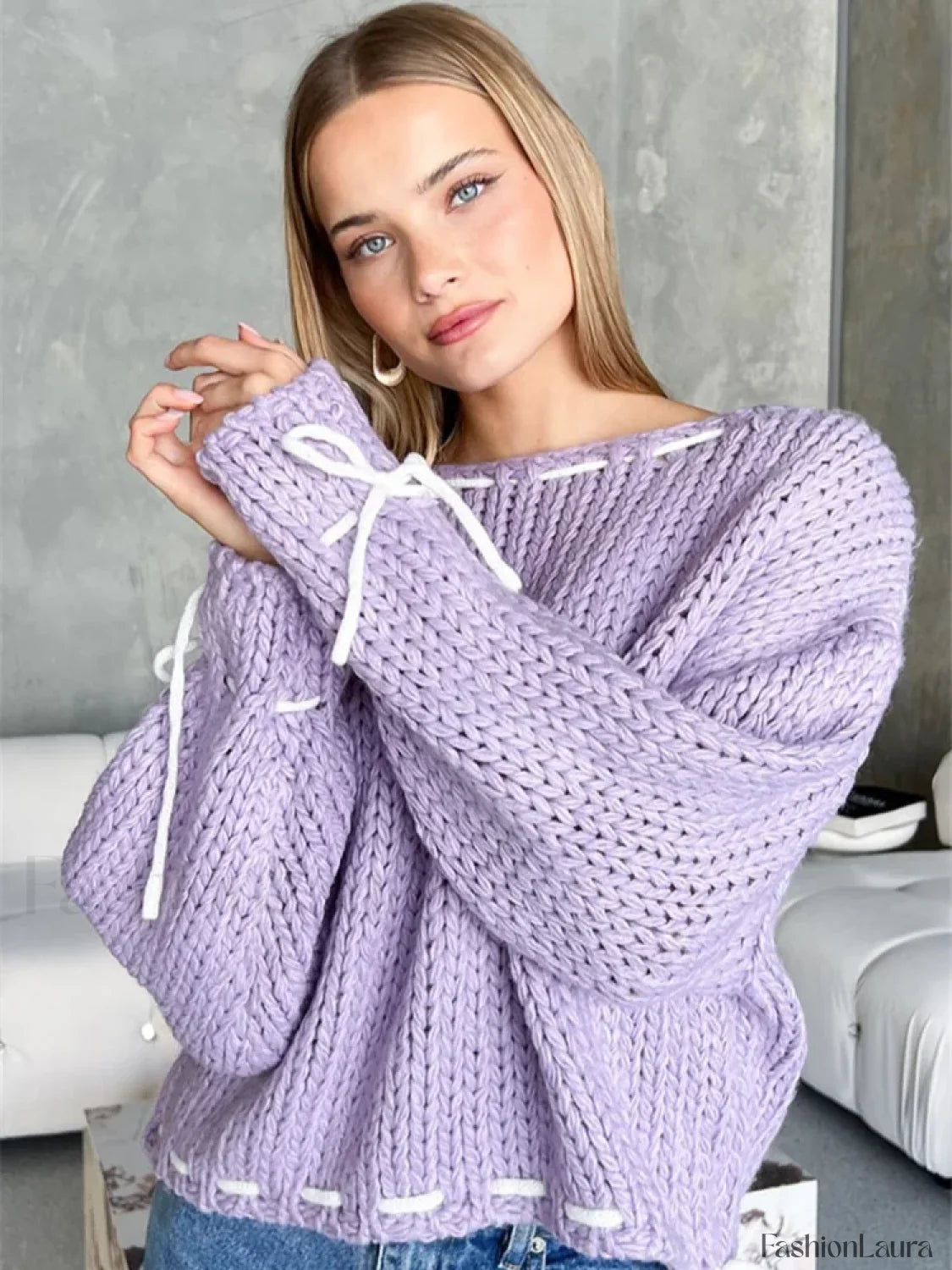 WW | Cosy knit jumper with contrast detail