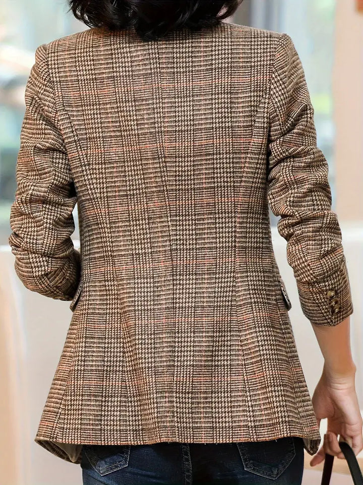 WW | Checked Blazer With Lapels And A Button