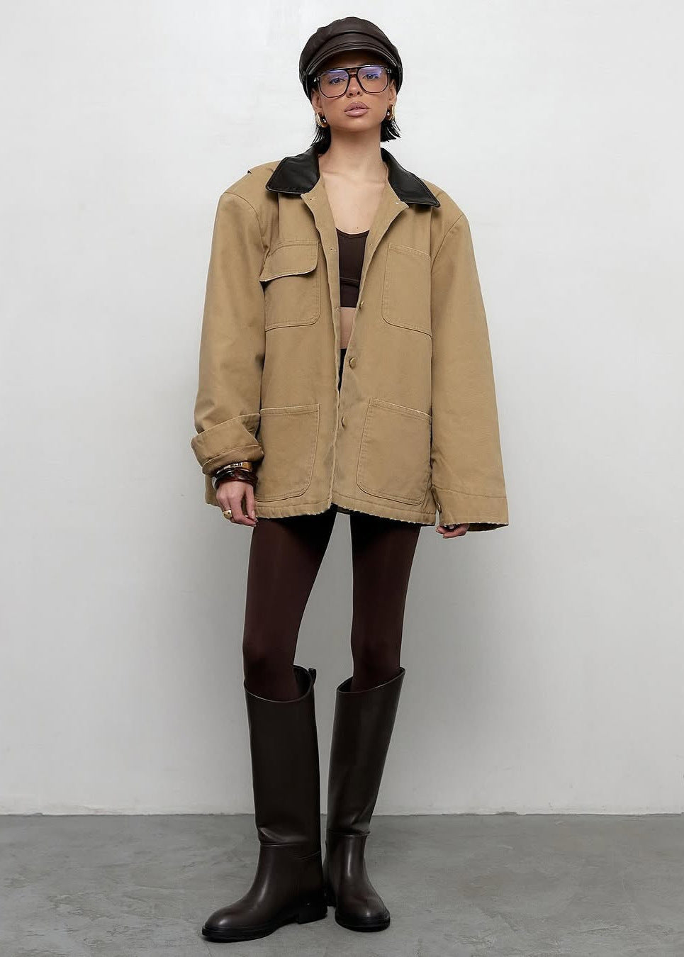 WW | Terrain - Canvas Utility Jacke mit Kunstlederkragen
